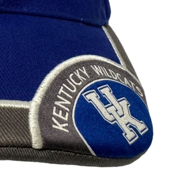 UK Kentucky Wildcats Basketball Hat Adjustable Strap Back Blue White Gray Cap OS - Picture 12 of 13